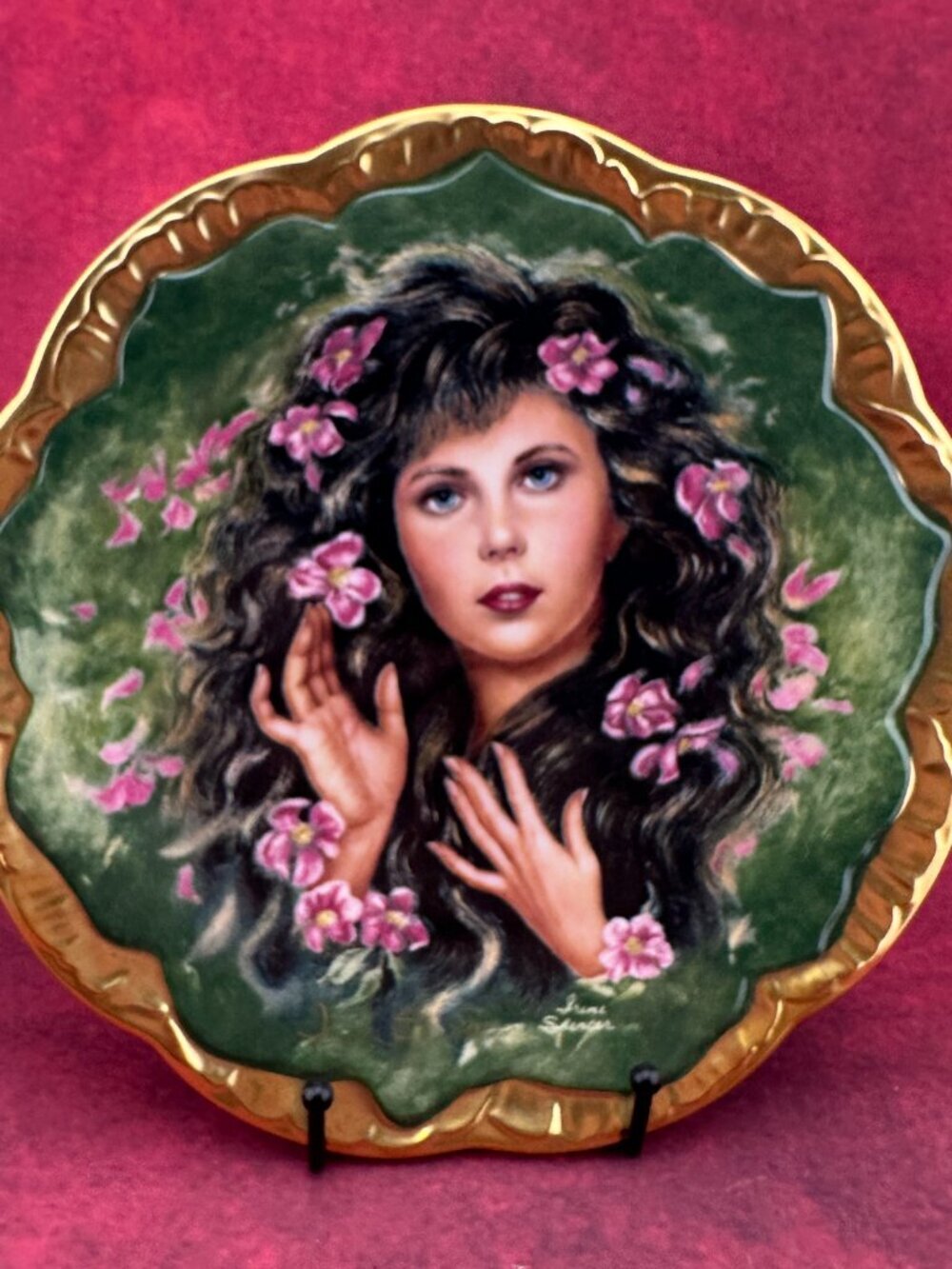 "WILD IRISH ROSE" COLLECTOR'S PLATE by IRENE SPENCER - SYMPHONY of ROSES 1982